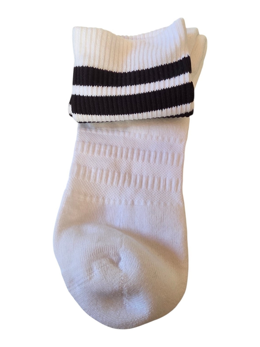 New adidas Men’s White and Black Athletic Half-Crew Socks 1 Pair - Picture 4 of 4